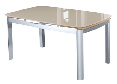 140*90 (+60) Τραπέζι επεκτεινόμενο με μεταλλικό σκελετό ασημί χρώματος K-123001