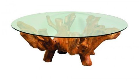 Στρογγυλό τραπέζι σαλονιού Φ140 εκ από ρίζα τροπικού δέντρου J-146517