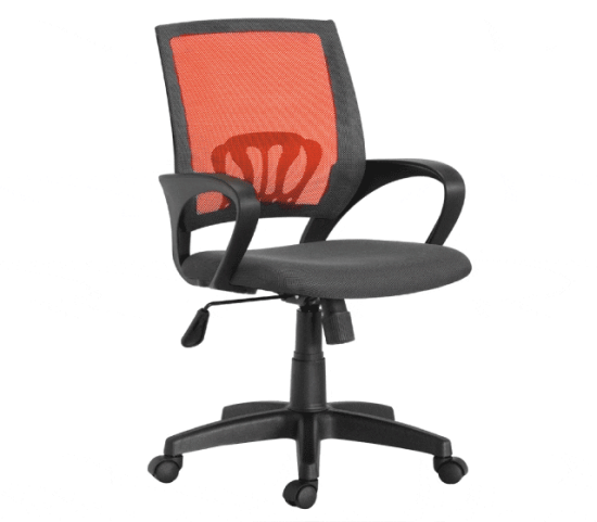 Μαύρη καρέκλα γραφείου με διχτυωτή πλάτη Ζ-080329