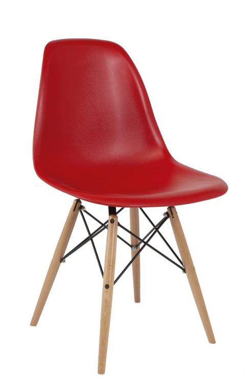 Καρέκλα  με πλαστικό κάθισμα και ξύλινα πόδια V-190293