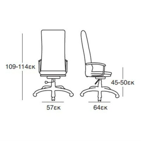 Επαγγελματική Καρέκλα Γραφείου Με Ψηλή Πλάτη Z-080356