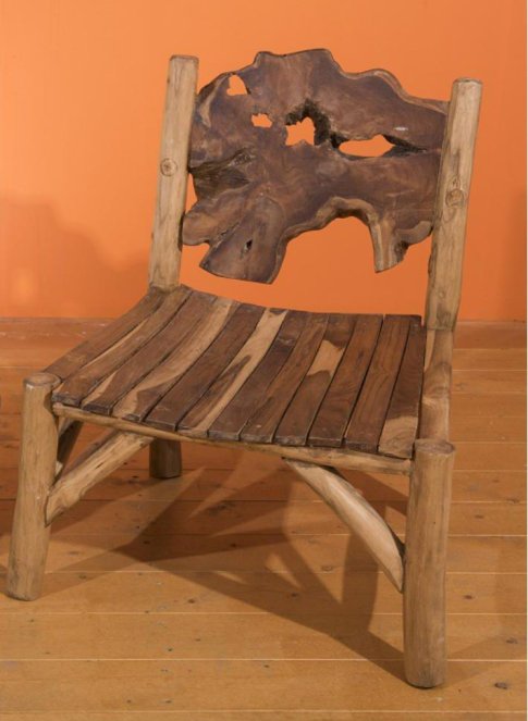 Καρέκλα Με Πλάτη Από Ρίζα Δέντρου Teak Ε-227015