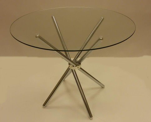 Τραπέζι κουζίνας γυάλινο στρογγυλό με διάμετρο 100εκ. Kouts-368