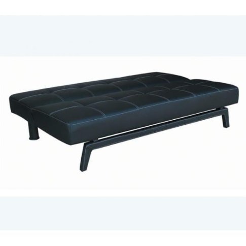 Μαύρος Καναπές Κρεβάτι Με Ραφές Z-110059