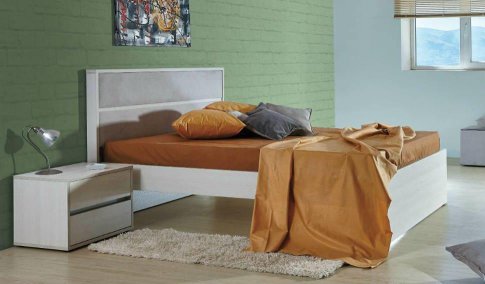Διπλό Κρεβάτι Με Ύφασμα στο Κεφαλάρι Α-050442