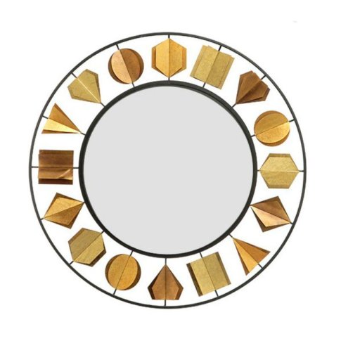 Στρογγυλός Καθρέφτης Με Χρυσά Σχήματα Η-330095