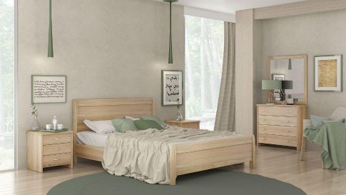 Ξύλινο κρεβάτι σε βέγγε ή καρυδί σε διάφορες διαστάσεις Ν26