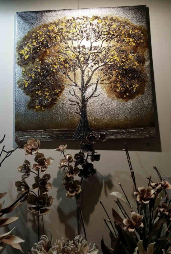 Πίνακας με δέντρο σε καφέ αποχρώσεις 100Χ100 Μ-210526
