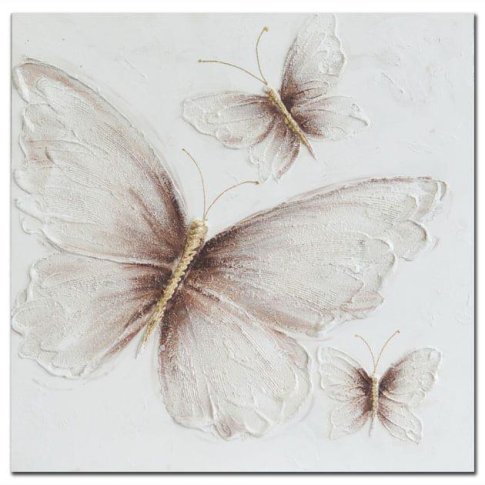 Πίνακας με ανάγλυφες πεταλούδες 80Χ80 Μ-210531
