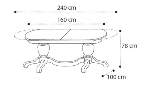 Ανοιγόμενο Λευκό Τραπέζι Με Ενωμένα Ποδαρικά 160(+80)Χ100  CG-122042