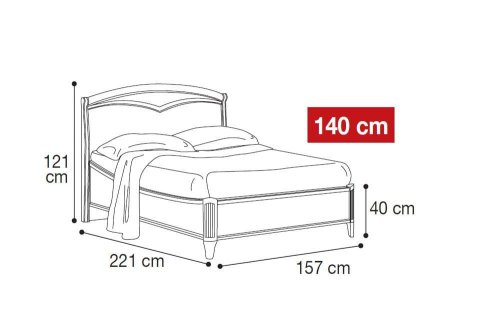 Κρεβάτι με Ορθοπεδικό Τελάρο Σε Καρυδί Απόχρωση CG-050470