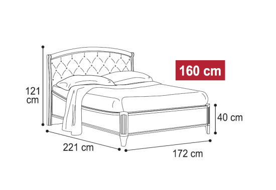 Κρεβάτι με Μπεζ Δέρμα σε Καρυδί Απόχρωση CG-050474