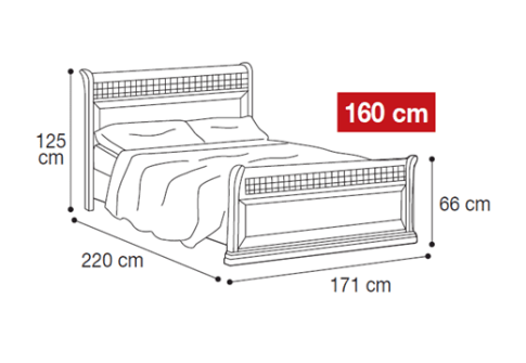 Υπέρδιπλο Κρεβάτι με Γεωμετρικό Σχήμα CG-050469