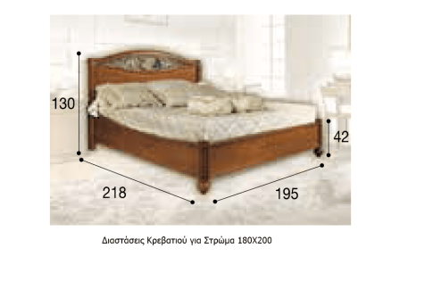 Ιταλικό Κρεβάτι με Σκόνη Κρυστάλλου στο Κεφαλάρι CG-050478