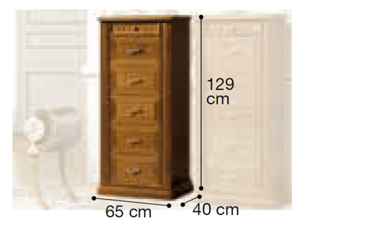Συρταριέρα στενή με 6 Συρτάρια Λευκή ή Κερασί CG-370205