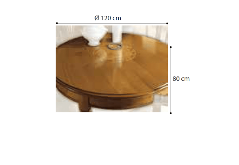 Τραπέζι Στρογγυλό 120(+39)X80  Από Ξύλο Κερασιάς και Λεμονιάς CG-120050