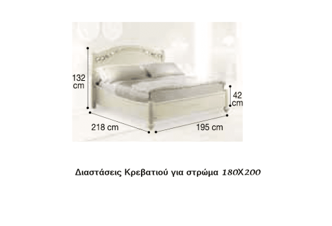 Λευκό Κλασικό Κρεβάτι Με Σκαλιστό πόδι CG-050486