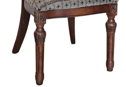 Κλασσική Καρέκλα με Κεντητή Στόφα με Γκρι και Μπεζ Μοτίβα G-135118