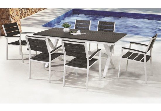 Μοντέρνο Τραπέζι Εξωτερικού Χώρου με Λευκό Σκελετό AG-220447