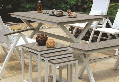 Τραπέζι Κήπου από Αλουμίνιο με Βάση 