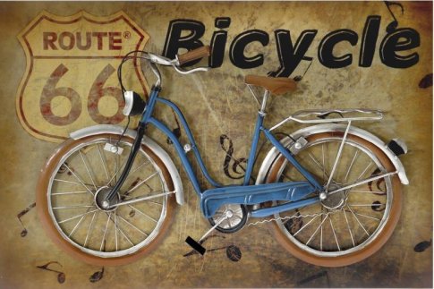 Ποδήλατο μεταλλικό διακοσμητικό πάνω σε πίνκα Η-147619