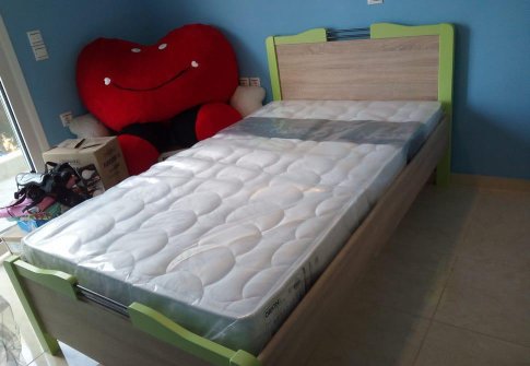 Παιδικό κρεβάτι δρυς -μπλε S-405000