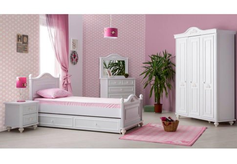 Κοριτσίστικο Vintage Δωμάτιο με Κούνια που Γίνεται Κρεβάτι Bella