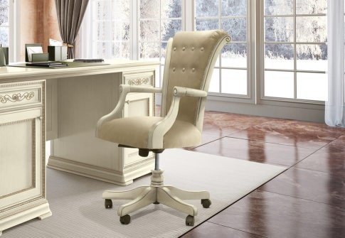 Ιβουάρ Κλασική Τροχήλατη καρέκλα Γραφείου CG- 080400
