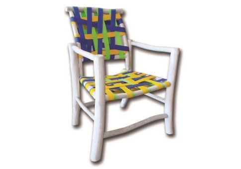 Καρέκλα από Ξύλο Teak με Πολύχρωμη Πλέξη Ε-227055