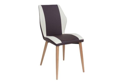 Καρέκλα με Στυλάτη Πλάτη και Πόδια από Ξύλο σε Μαύρο Χρώμα 222066