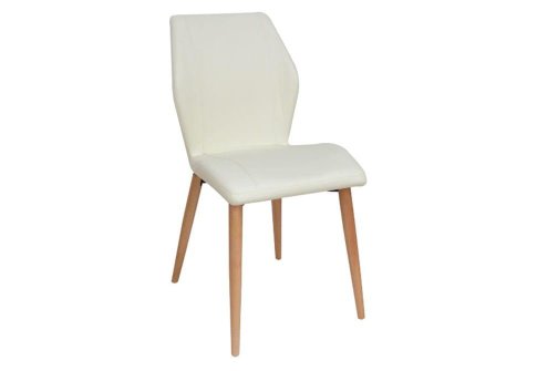 Καρέκλα με Στυλάτη Πλάτη και Πόδια από Ξύλο σε Μαύρο Χρώμα 222066