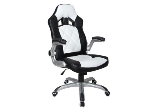 Gaming Καρέκλα Γραφείου σε Λευκό και Μαύρο Χρώμα 080445
