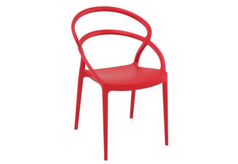 Καρέκλα με Ανοιχτή Πλάτη από Πολυπροπυλένιο σε Γκρι Χρώμα 222061
