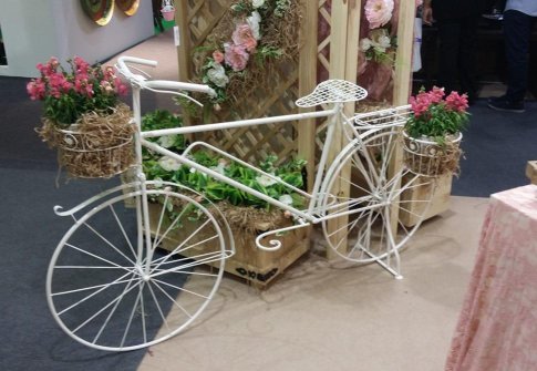 Λευκό Μεταλλικό Διακοσμητικό Ποδήλατο Η-147627