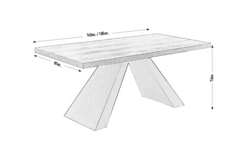 Μοντέρνο Τραπέζι με Επένδυση από Ξύλο Δρυς και Μεταλλικό Σκελετό V-122082
