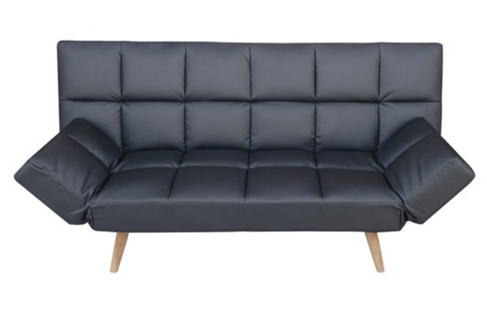 Τριθέσιος Καναπές Κρεβάτι από Δερματίνη σε Καφέ Χρώμα Z-105042