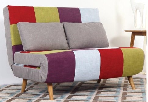Διθέσιος Καναπές Κρεβάτι από Ύφασμα σε Καφέ Χρώμα Z-105040