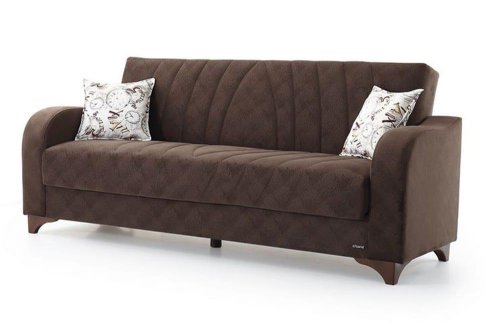 Τριθέσιος Καναπές Κρεβάτι με Όμορφο Σχέδιο σε Καφέ Χρώμα Φ-105049