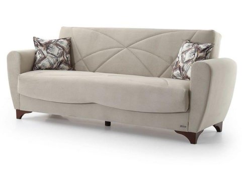 Μπεζ Υφασμάτινος Καναπές Κρεβάτι Φ-105050