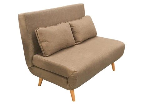 Διθέσιος Καναπές Κρεβάτι από Ύφασμα σε Καφέ Χρώμα Z-105040