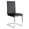 Καρέκλα με Μοναδική Γραμμή και Σχέδιο από Δερματίνη σε Μαύρο Χρώμα Z-190405