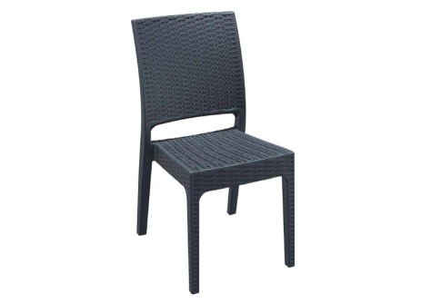 Πλεχτή Καρέκλα από Πολυπροπυλένιο και Fiber Glass σε Γκρι Χρώμα Z-222077