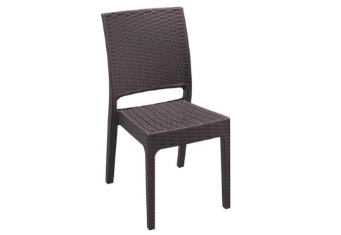 Πλεχτή Καρέκλα από Πολυπροπυλένιο και Fiber Glass σε Γκρι Χρώμα Z-222077