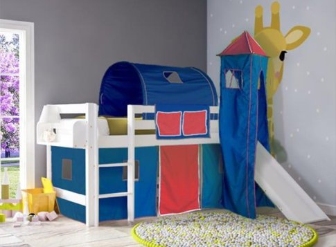 Κρεβάτι Playground με Τσουλήθρα Οξιά S-280050