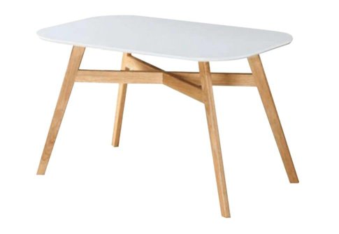 Τραπέζι από Ξύλο MDF με Καμπυλωτές Γωνίες σε Λευκό Χρώμα 122089