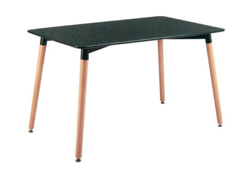 Τραπέζι με Επιφάνεια MDF και Ξύλινα Πόδια σε Μαύρο Χρώμα 040109