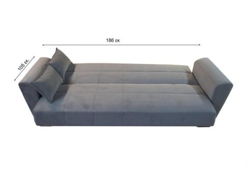 Τριθέσιος Καναπές Κρεβάτι με Βελούδινη Υφή Φ-105056