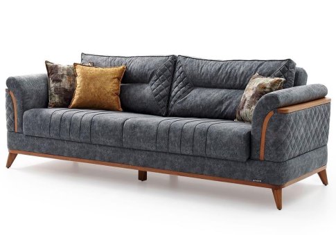 Καναπές - Κρεβάτι με Ύφασμα και Ξύλο Φ-105067