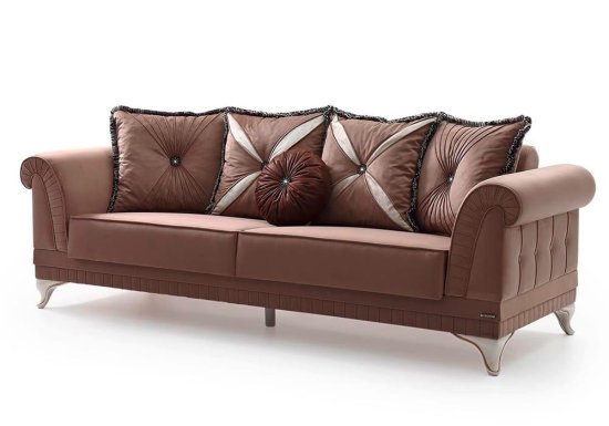 Καναπές - Κρεβάτι Κλασικός με Λευκά Ποδαρικά 