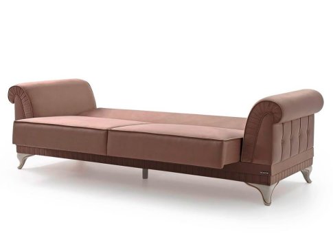 Καναπές - Κρεβάτι Κλασικός με Λευκά Ποδαρικά 